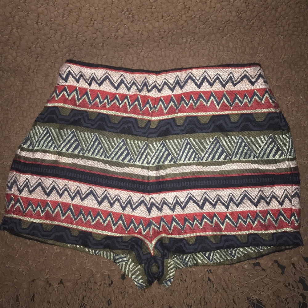 Aztec Print High Waist Shorts